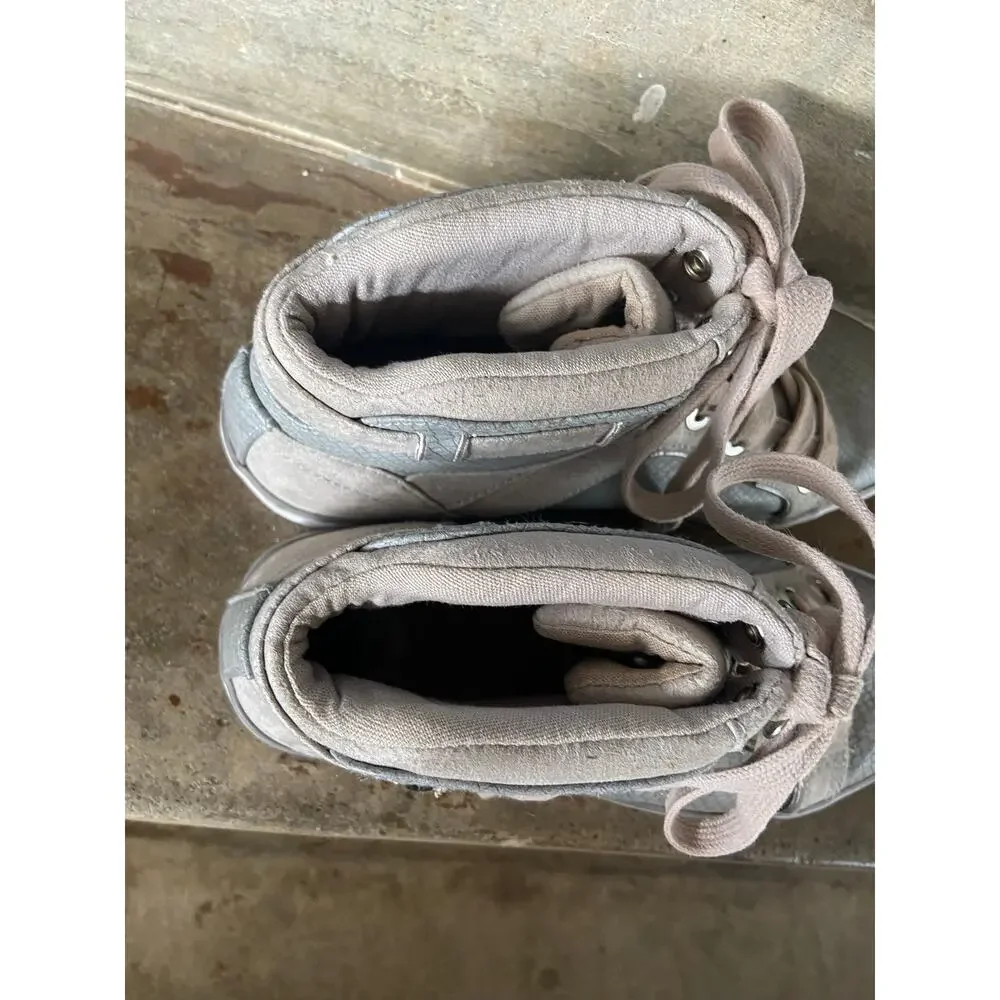 G by Guess Opall 12 mid-top 2 tone sneakers w/ faux-snakeskin pattern.